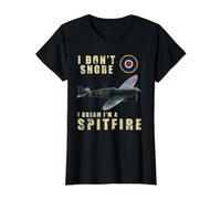 No Ronco, sueño Que Soy un Divertido avión Spitfire de la Segunda Guerra Mundial Camiseta gráfica económica, Mujer, Negro, XL