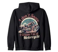 No ronco, sueño que soy un motociclista retro Sudadera con Capucha