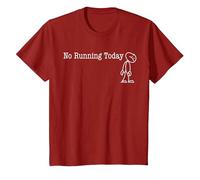 No Running Today Fun Humor for Funny Runner Break Camiseta, Niños, Arándano, 10 años