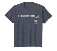 No Running Today Fun Humor for Funny Runner Break Camiseta, Niños, Azul Jaspeado, 10 años
