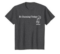 No Running Today Fun Humor for Funny Runner Break Camiseta, Niños, Jaspeado Oscuro, 10 años