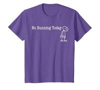 No Running Today Fun Humor for Funny Runner Break Camiseta, Niños, Morado Jaspeado, 10 años