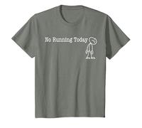 No Running Today Fun Humor for Funny Runner Break Camiseta, Niños, Verde Militar Jaspeado, 10 años