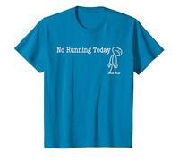 No Running Today Fun Humor for Funny Runner Break Camiseta, Niños, Zafiro, 10 años