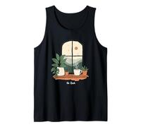 No Rush Ventana Café Plantas Vida Lenta Camiseta sin Mangas