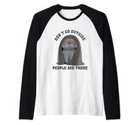 No salgas afuera, la Gente está ahí, sublimación de Gato Fuera Camiseta Manga Raglan