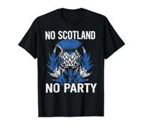 No Scotland No Party Flag Abanico de Cardo escocés Camiseta gráfica económica, Hombre, Negro, L