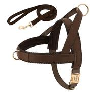 No Se Ajusta El Chaleco del Arnés del Arnés del Perro De Nylon Ajustable Set para Perros Medianos Y Grandes Perros Labradores Pastor Alemán Perros,Marrón,XS