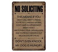 No Se Permite La Venta Ambulante. Ni Siquiera Toques La Puerta. Mi Perro Tiene Hambre. Cartel De Metal Divertido Letrero De Lata Letrero De Metal para Jardín Bar Hogar 20X30Cm