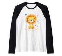 No se puede domar esta melena lindo caprichoso león ilustración Camiseta Manga Raglan