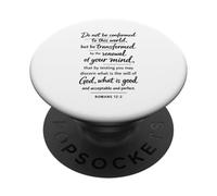 No Seas conformado Sé transformado Verso bíblico Romanos 12:2 PopSockets PopGrip Adhesivo