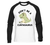 No Seas Un Zorrito Camiseta Béisbol Blanca Unisex Manga Larga Negra Unisex White Baseball T-Shirt Black Long Sleeve