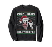 No seas una novilla salada, divertido suéter feo de Navidad de vaca Sudadera