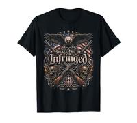 No será infringido USA 2da Enmienda Eagle Rifle Skull Camiseta
