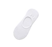 No Show Calcetines para Calcetines Interiores de Algodón Calcetines Antideslizantes con Solapa de Gel Zapatillas Mujer Bailarina Lana, Blanco, Talla única