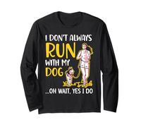 No siempre corro con mi perro Canicross Running Dog Lover Manga Larga