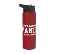 No Siempre Entre En Pánico Oh Espera Sí Lo Hago - Pánico Sarcástico Stainless Steel Insulated Water Bottle