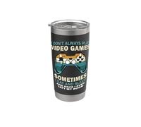 No Siempre Jugar Videojuegos Divertido Jugador Chicos Adolescentes Vaso térmico de acero inoxidable de doble pared