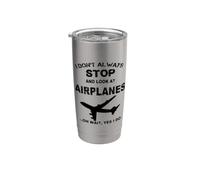 No siempre me detengo y miro aviones graciosos para todos Vaso térmico de acero inoxidable de doble pared