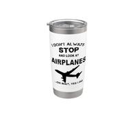 No siempre me detengo y miro aviones graciosos para todos Vaso térmico de acero inoxidable de doble pared