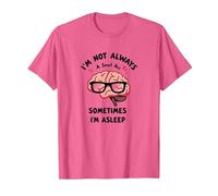 No Siempre Soy Inteligente, a Veces Estoy Dormido Cerebro Divertido Camiseta, Hombre, Rosa Jaspeado, L