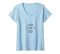 No Siempre Soy sarcástico a Veces Estoy Dormido Cita Divertida Camiseta Cuello V, Mujer, Azul Bebé, M