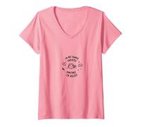 No Siempre Soy sarcástico a Veces Estoy Dormido Cita Divertida Camiseta Cuello V, Mujer, Rosado, L
