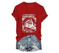 No Siempre Soy un naufragio de Tren, Broma la Camiseta humorística Transpirable (Rojo M) (m Rojo)