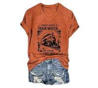 No Siempre Soy un naufragio de Tren, Solo bromea la Camiseta humorística y Transpirable (Naranja XL) (XL Naranja)
