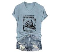 No Siempre Soy un naufragio de Tren, Solo bromeando con una Camiseta humorística Transpirable (Azul M)