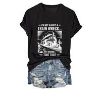 No Siempre Soy un naufragio de Tren, Solo bromeando con una Camiseta humorística Transpirable (Negro XXL)