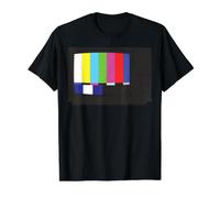 No Signal 70s 80s Television Screen Retro Vintage Funny TV Camiseta gráfica económica, Hombre, Negro, L
