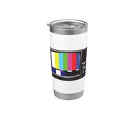 No Signal 70s 80s Television Screen Retro Vintage Funny TV Vaso térmico de acero inoxidable de doble pared