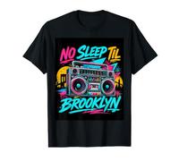 No Sleep Til Brooklyn Retro Boombox, Amante de la música Camiseta gráfica económica