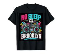 No Sleep Til Brooklyn Retro Boombox, Amante de la música Camiseta gráfica económica
