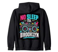 No Sleep Til Brooklyn Retro Boombox, Amante de la música Sudadera con Capucha