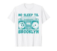 No Sleep Til Brooklyn Retro Boombox Música vintage Camiseta