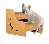 No Slip Dog Steps & Pet Stairs for High Beds | Sturdy Wood Climbing Aid for Puppies & Senior Dogs | Carpeted Pet Ramp for Sofa, Couch & Caravan - Safe & Reliable Indoor Furniture
