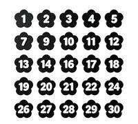 No-Slip Grip Pencil Toppers 1-30 Set Reusable Pen Marking Labels
