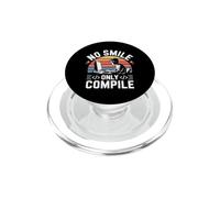 No Smile Only Compile Coding Developer Programmer PopSockets PopGrip para MagSafe