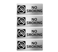 No Smoking Sign Señal de no fumar Aluminio 17,8 x 7,6 cm Señal de advertencia de no fumar Señales de seguridad metálicas reflectantes Impermeables para exterior e interior 4 piezas