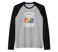 No Solo Soy Impresionante También Soy Gay así Que Doble Impresionante Camiseta Manga Raglan