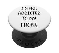 No Soy Adicto a mi teléfono Funny Idea White Lie Party PopSockets PopGrip Adhesivo