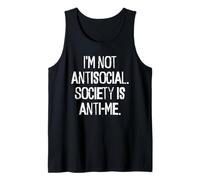 No Soy Antisocial La Sociedad es Anti-yo Divertido Dicho sarcástico Camiseta sin Mangas