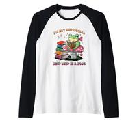 No Soy Antisocial Solo en lo Profundo de una Rana de Libros Camiseta Manga Raglan