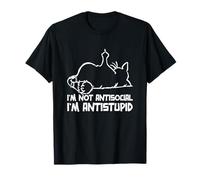 No soy antisocial Soy antiestúpido Deprimido Gato molesto Camiseta