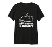 No Soy Antisocial Soy antiestúpido Deprimido Gato Molesto Camiseta Premium