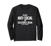 No Soy Antisocial Soy selectivamente Social Divertido Introvertido Manga Larga