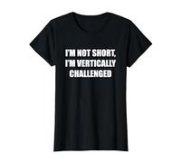 No Soy bajo, Estoy verticalmente desafiado Camiseta, Mujer, Negro, 3XL