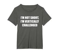 No Soy bajo, Estoy verticalmente desafiado Camiseta, Mujer Tallas Grandes, Asfalto, 3XL Grande
